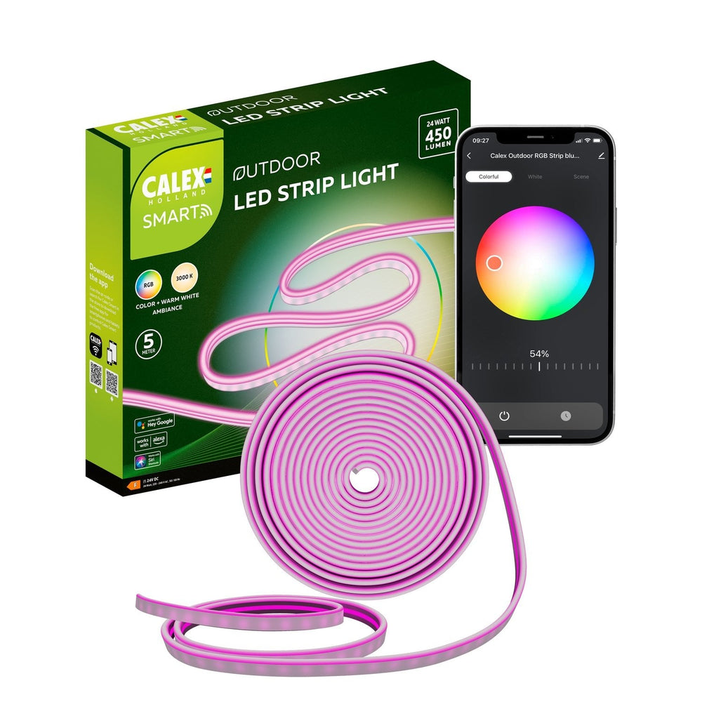 Calex Slimme LED Strip 5 meter - Tuinverlichting - RGB en Warm Wit