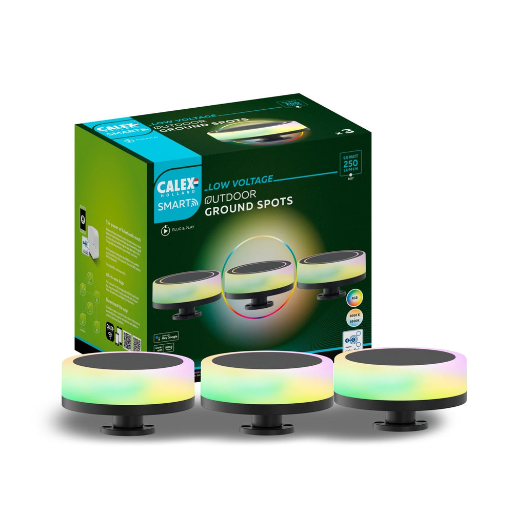 Calex Slimme Padverlichting 24v - Set 3 - RGB en Warm Wit