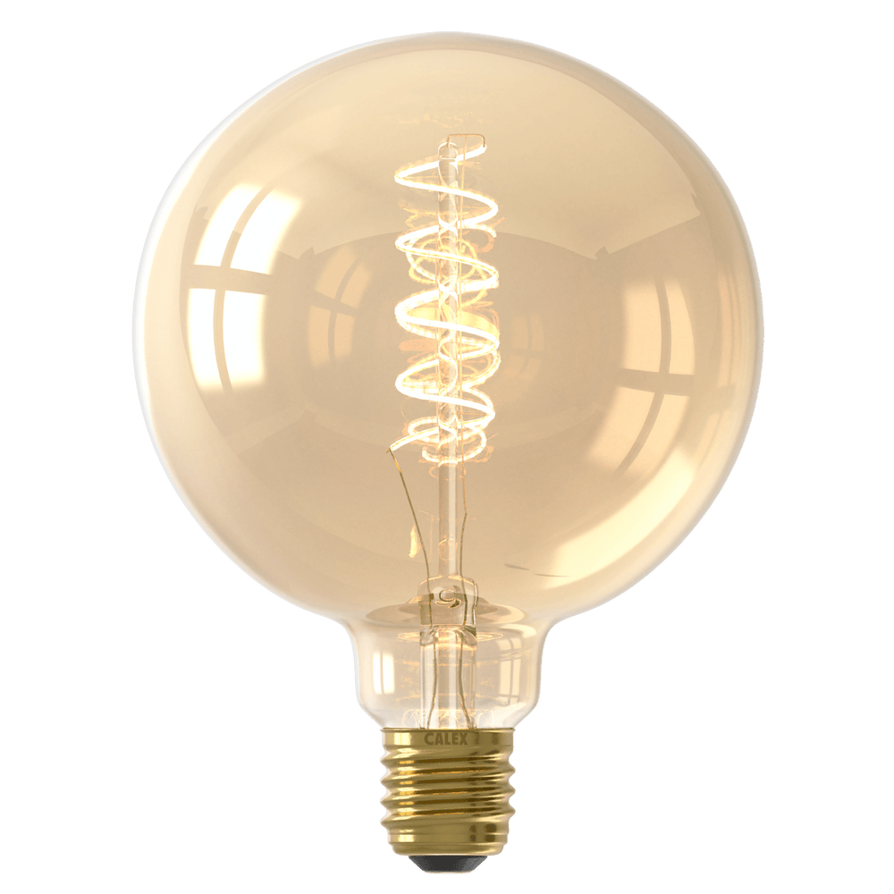 Calex Spiraal Filament LED Lamp - E27 - G125 - Goud - 3.8W - Dimbaar