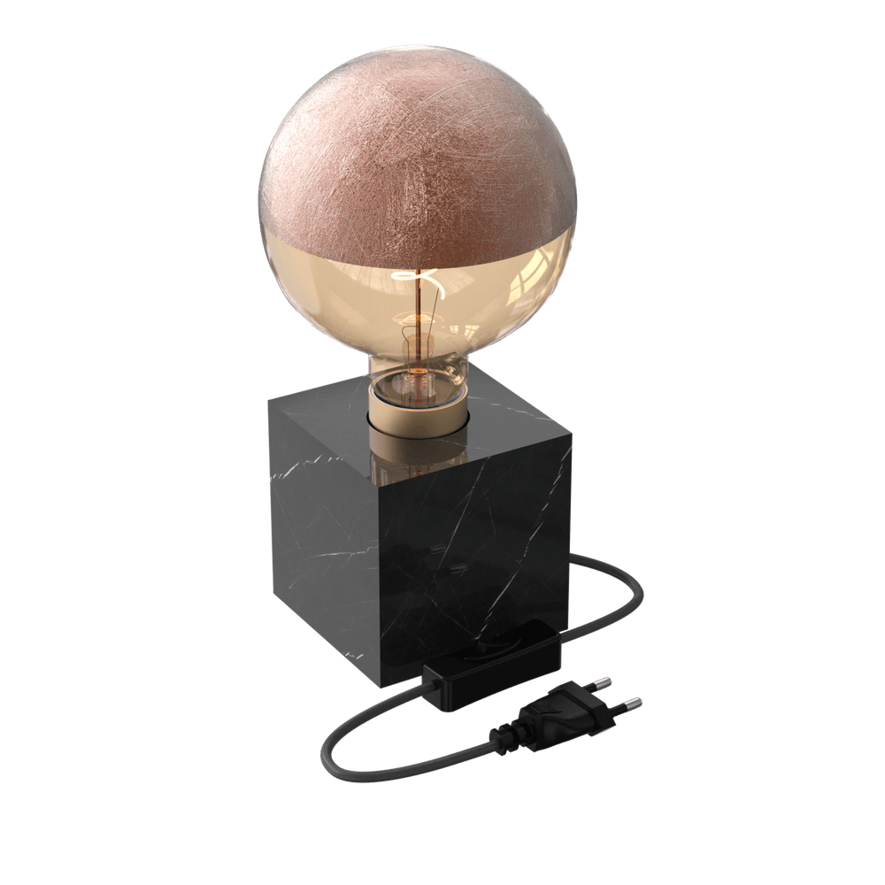 Calex Table Lamp Square - E27 - Marble - Black
