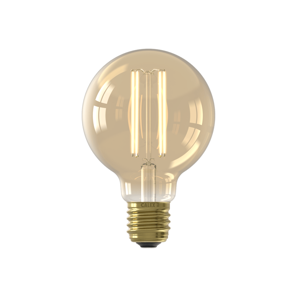 Calex Warm Filament LED Lamp - E27 - G80 - Goud - 3.5W - Dimbaar