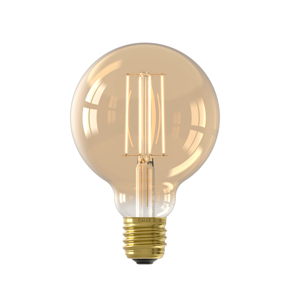 Calex Warm Filament LED Lamp - E27 - G95 - Goud - 4.5W - Dimbaar